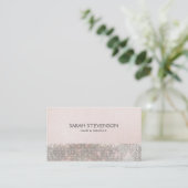 Faux Sequins en Linen Cute Pink Mode & Beauty Visitekaartje (Staand voorkant)
