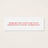 Faux Sequins Hair Salon and Spa Cadeaubon Mini Visitekaartjes (Achterkant)