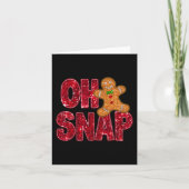 Faux Sequins Oh Snap Kerstmis Gingerbread Familie Kaart (Voorkant)