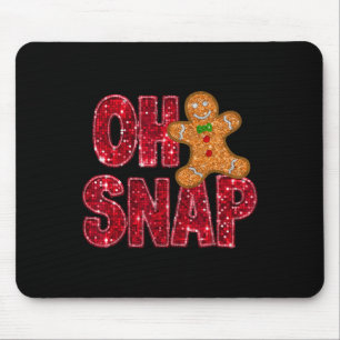 Faux Sequins Oh Snap Kerstmis Gingerbread Familie Muismat