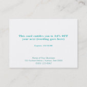 Faux Sequins Salon and Spa Holiday Cadeaukaart Kortingskaartje (Achterkant)