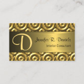 Faux Shiny Gold 3D Abstract Circles Mosaic Pattern Visitekaartje (Voorkant)
