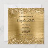 Faux Shiny Gold Glitter Brushed Folie Monogram Kaart (Achterkant)