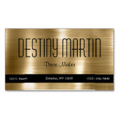 Faux Shiny Metallic Goud Zwart Contact Bar Magnetisch Visitekaartje (Voorkant)