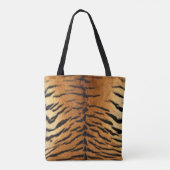 Faux Siberian Tiger Skin Over Print Canvas tas (Achterkant)