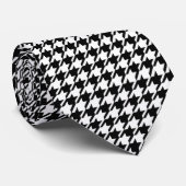 Faux Silk Houndstooth Luxe Stropdas (Opgerold)
