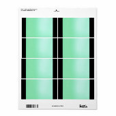 Faux Silk Spearmint/Black Solid Lable Etiket (Full Sheet)