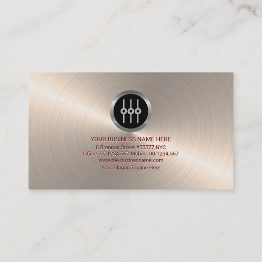 Faux Silver Audio Display reliëf letters DJ Visitekaartje (Achterkant)