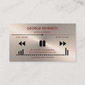 Faux Silver Audio Display reliëf letters DJ Visitekaartje (Voorkant)