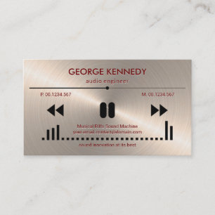 Faux Silver Audio Display reliëf letters DJ Visitekaartje