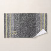 Faux Silver Black Gold Uniek 3 kleurenmonogram Bad Handdoek (Handdoek)