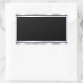 Faux Silver Black Voeg tekst toe, aangepaste lege Rechthoekige Sticker (Tas)