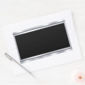 Faux Silver Black Voeg tekst toe, aangepaste lege Rechthoekige Sticker (Envelop)