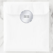 Faux Silver Blank Template Elegant Add Your Text Ronde Sticker (Tas)