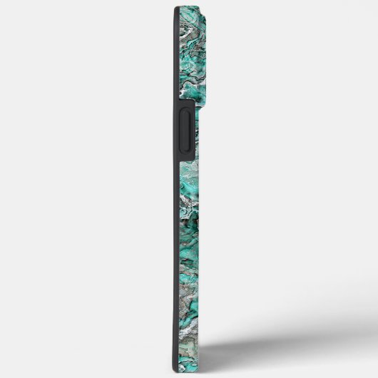Faux Silver Blauwgroen Turquoise Minerals Agate Pa Case-Mate iPhone Case (Achterkant / Rechts)
