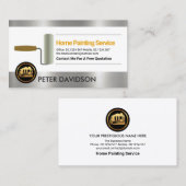 Faux Silver Borders Roller Paint Painter Visitekaartje (Voorkant / Achterkant)