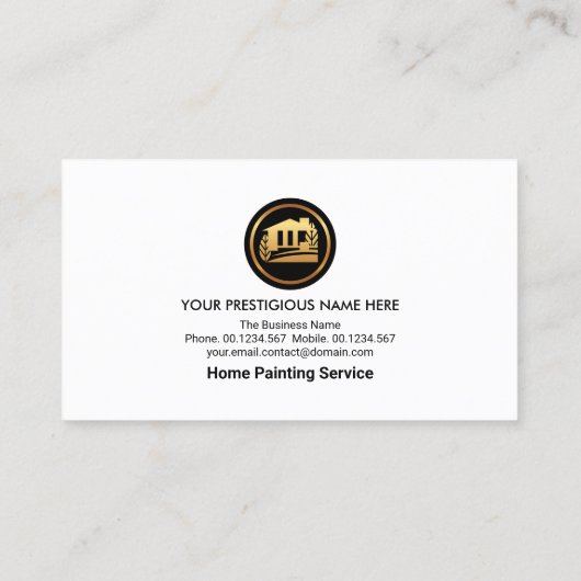 Faux Silver Borders Roller Paint Painter Visitekaartje (Achterkant)