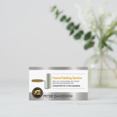 Faux Silver Borders Roller Paint Painter Visitekaartje (Staand voorkant)