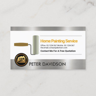 Faux Silver Borders Roller Paint Penseel Visitekaartje