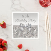 Faux Silver Bow Sequins Diamant Elke Verjaardag Servet (Insitu)