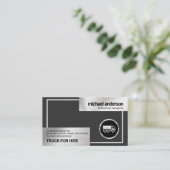 Faux Silver Box Border Truck Logistics Driver Visitekaartje (Staand voorkant)