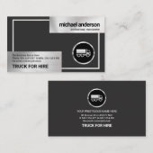 Faux Silver Box Border Truck Logistics Driver Visitekaartje (Voorkant / Achterkant)