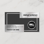 Faux Silver Box Border Truck Logistics Driver Visitekaartje (Voorkant)