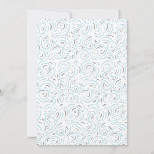 Faux Silver Boy Baptism Invitation Kaart (Achterkant)