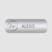 Faux Silver Company Zakelijke Logo Promotie Naamplaatje (Voorkant)
