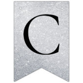 Faux Silver CONGRATULATIONS! Customizable Party Vlaggetjes (Eerste vlag)