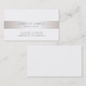 Faux Silver Creative Sleek Plain Trendy Luxury Visitekaartje (Voorkant / Achterkant)