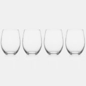  Faux Silver Crests Grijs Monogram Initialen Wijnglas Zonder Voet (Links)