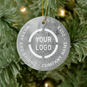 Faux Silver Custom Business ornamenten met logo