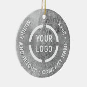 Faux Silver Custom Business ornamenten met logo (Rechts)