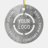 Faux Silver Custom Business ornamenten met logo (Voorkant)