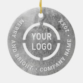 Faux Silver Custom Business ornamenten met logo (Achterkant)