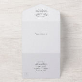 Faux Silver Eegant -lace bruiloft All In One Uitnodiging (Buitenkant)