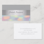 Faux Silver Eegant modern kleurrijk snoep Visitekaartje (Voorkant / Achterkant)
