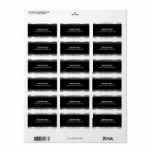 Faux Silver Elegant Black Sjabloon Modern adres Etiket (Full Sheet)