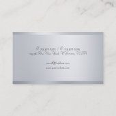 Faux Silver Elegant Calligrafie Script Sjabloon Visitekaartje (Achterkant)