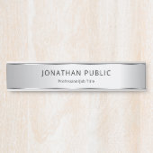 Faux Silver Elegant Modern Glamour Sjabloon Deurbordje (Voorkant)