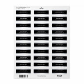 Faux Silver Elegant Modern Stylish Black Sjabloon Etiket (Full Sheet)