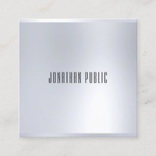Faux Silver Elegant Moderne Glamoureuze Sjabloon Vierkante Visitekaartje