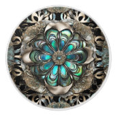 Faux Silver en Abalone Keramische Knop (Voorkant)