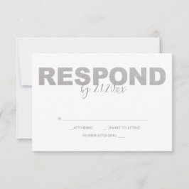 Faux Silver en Roze Reply RSVP-kaarten RSVP Kaartje