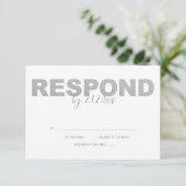 Faux Silver en Roze Reply RSVP-kaarten RSVP Kaartje (Staand voorkant)