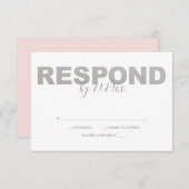 Faux Silver en Roze Reply RSVP-kaarten RSVP Kaartje (Voorkant / Achterkant)