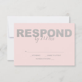 Faux Silver en Roze Reply RSVP-kaarten RSVP Kaartje
