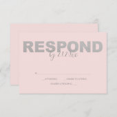 Faux Silver en Roze Reply RSVP-kaarten RSVP Kaartje (Voorkant / Achterkant)