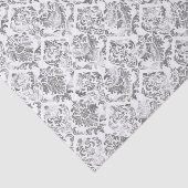 Faux Silver Floral Damaswit achtergrond 2 Tissuepapier (Detail)